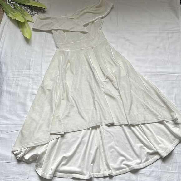 ⭐️jasambac Off Shoulder Velvet High Low Hem A-Line Party Cocktail Dress⭐️ - Picture 5 of 10
